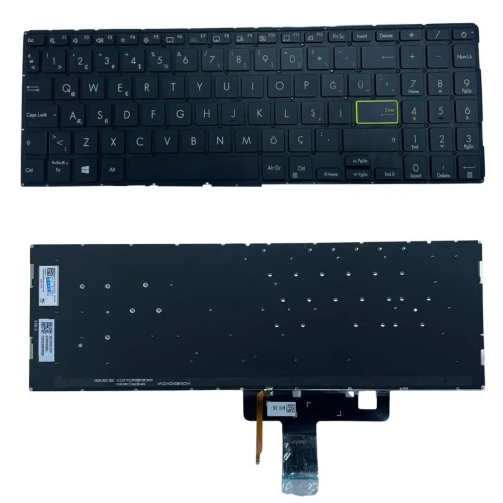 Asus 0KNB0-5123UK00 Notebook Klavye Siyah TR Işıklı