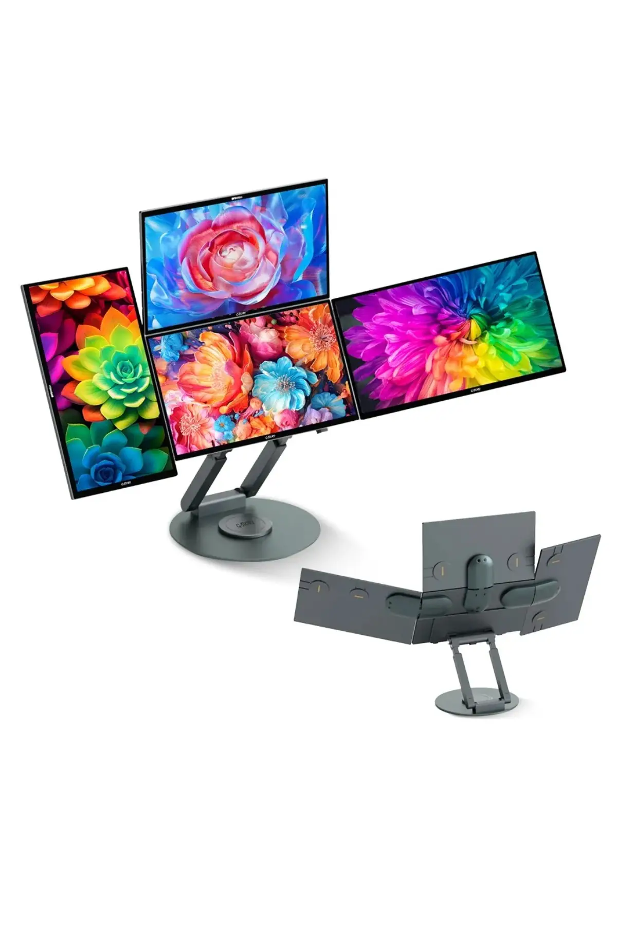 Ultrax Kokpit 15.6" Dörtlü Taşınabilir Monitör Manyetik Standlı Çoklu Ekran Ips