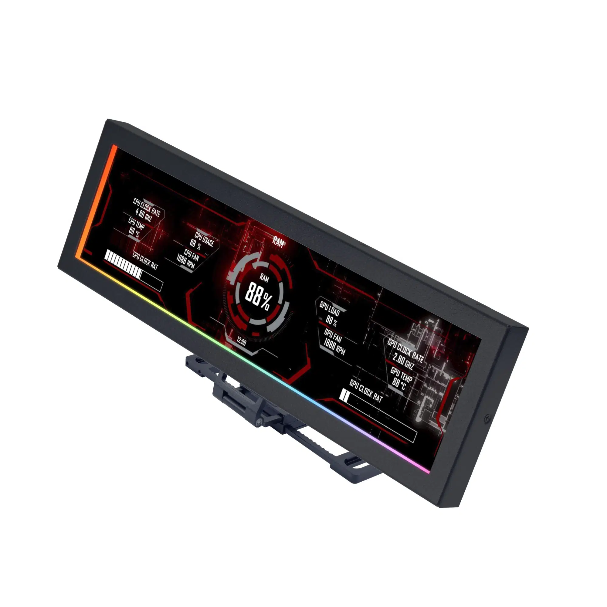 8.8" Universal Ekran | Usb Pc Cpu Ram HDD Veri Monitörü | Bilgisayar Sıcaklık Göstergesi | G89.SM088X.00