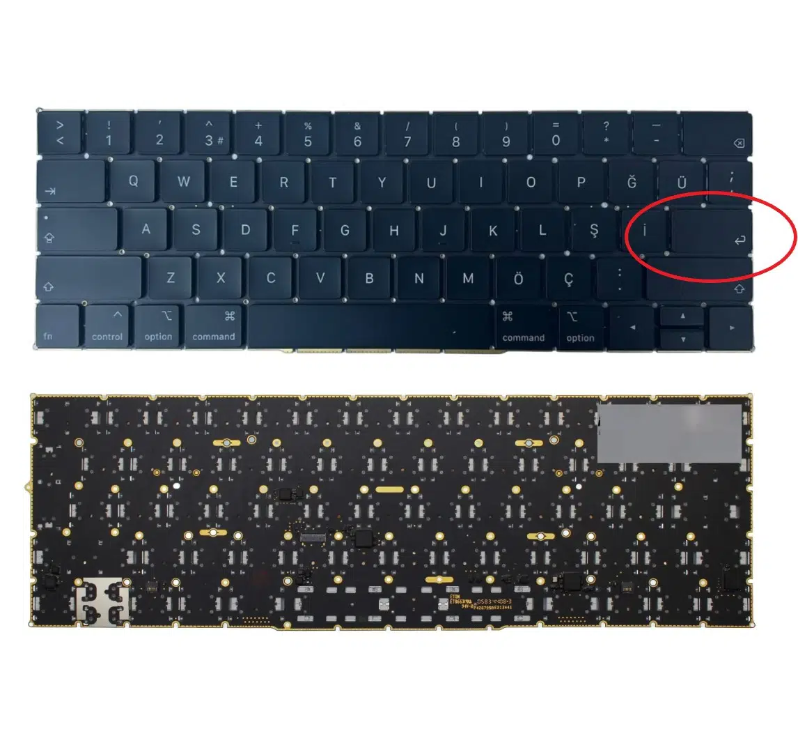 Apple MacBook Pro Touch Bar A1989, A1990 Mid 2018, Emc3214 Klavye TR Küçük Enter