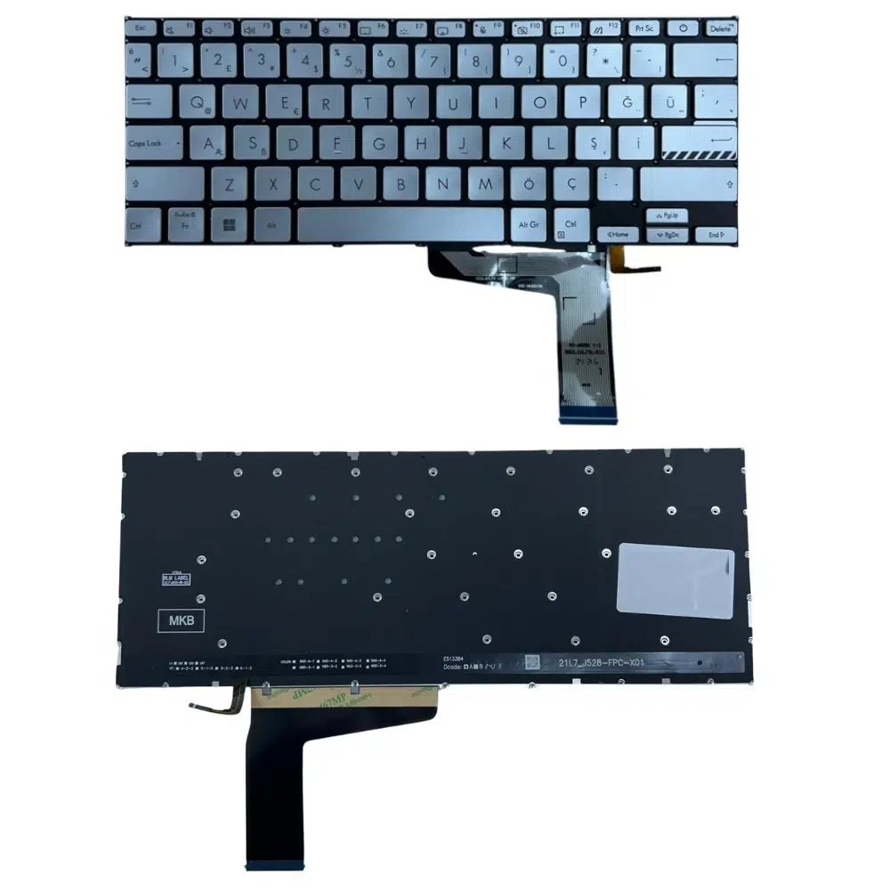 Asus ExpertBook B1 B1402CGA Notebook Klavye Gümüş TR Işıklı