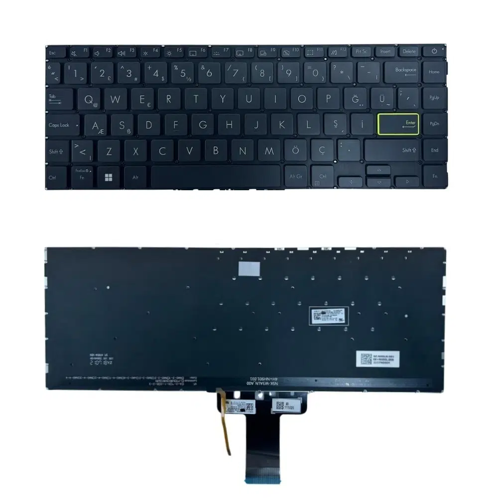Asus VivoBook Flip 14 TM420UA Notebook Klavye Siyah TR Işıklı
