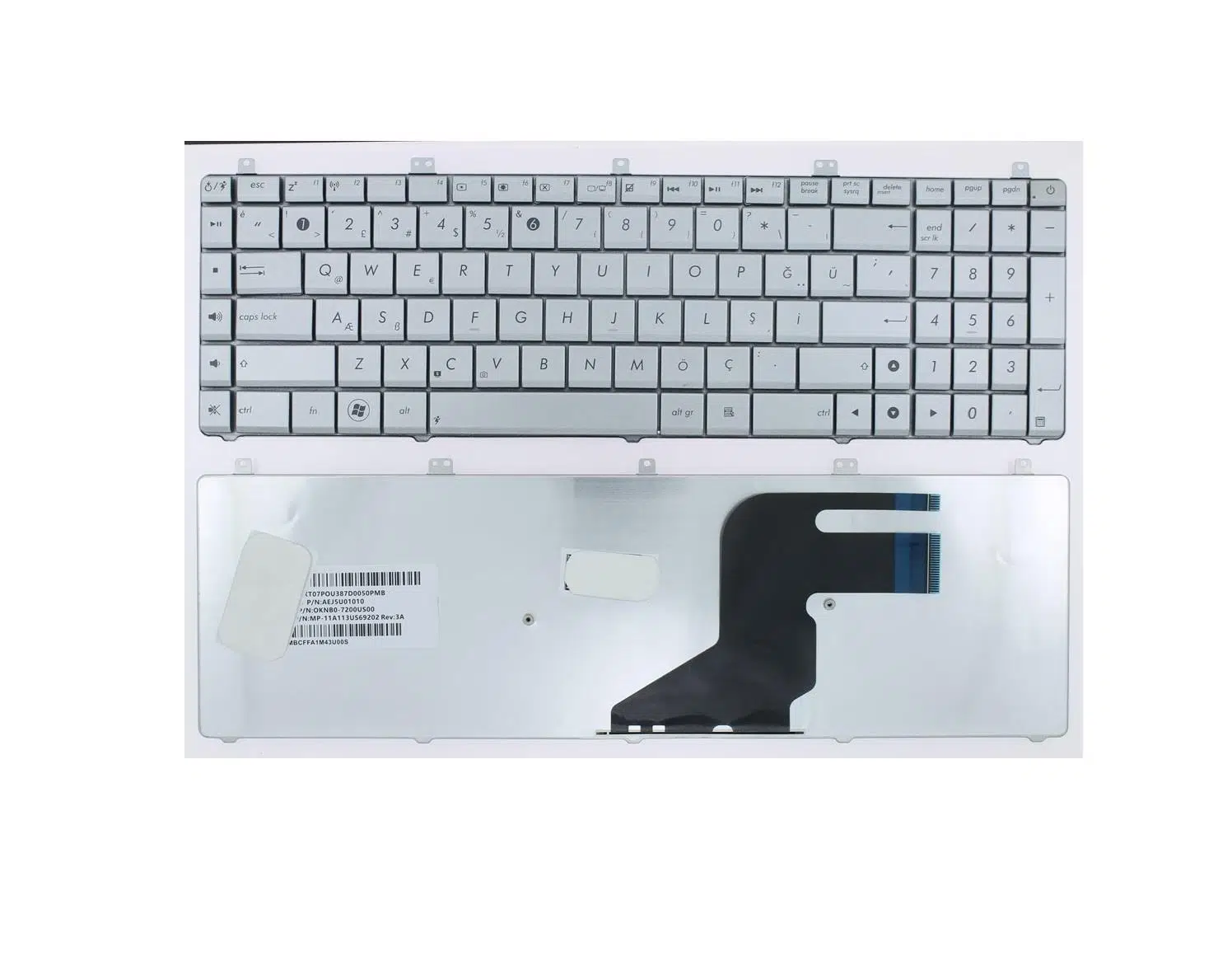 Asus N55SF-S1349V Klavye Tuş Takımı Gümüş TR