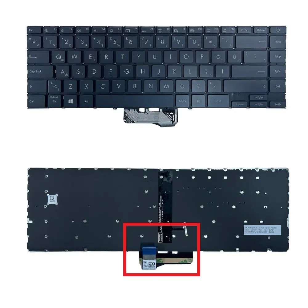 Asus U4700E Notebook Klavye Siyah TR Işıklı