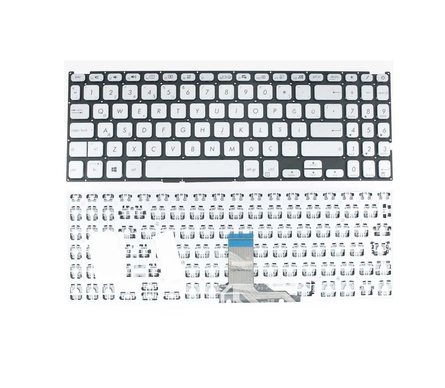 Asus X515JF-EJ206A10 Klavye Siyah TR Gümüş
