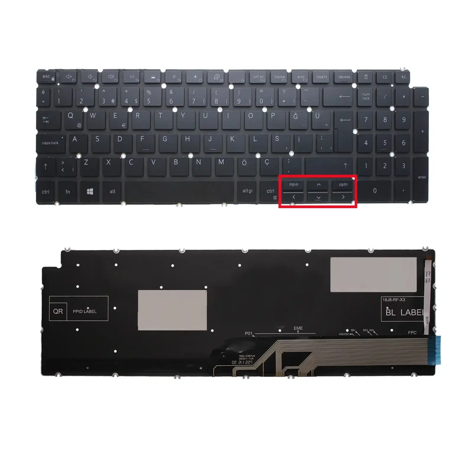 Dell Vostro 3501 Klavye Siyah TR Işıklı