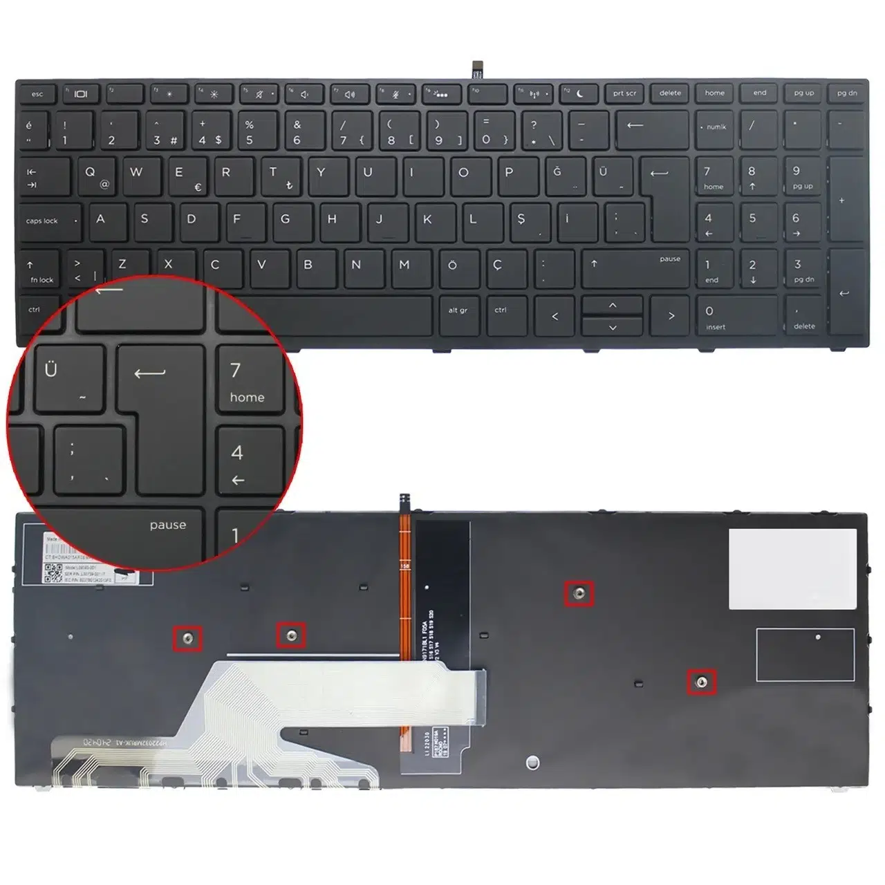 Hp 450 G5, 470 G5, 650 G4, 655 G4, 650 G5 Klavye Tr Işıklı