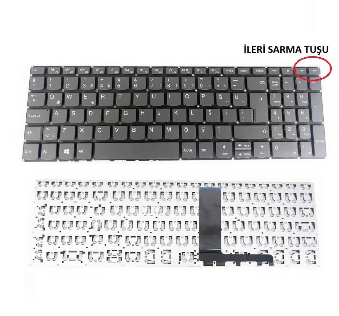 Lenovo ideaPad 81WQ002UTX Klavye Tuş Takımı TR Füme